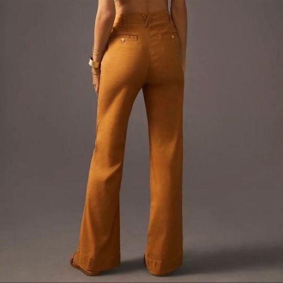 Anthropologie Maeve Relaxed Wide-Leg Trousers Pants NWT Size 14 - Picture 3 of 8